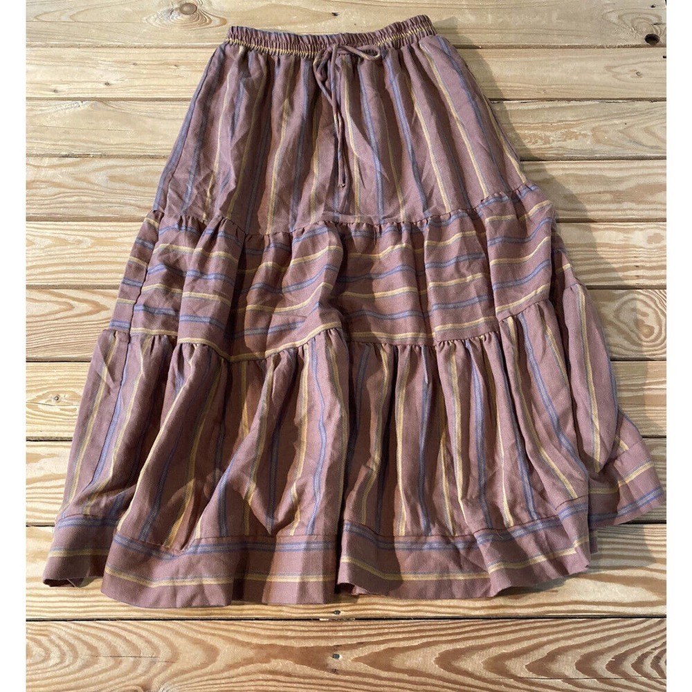 NWT Emberley Stripe Tiered Skirt Size XS Women’s Brown MSRP $38.99